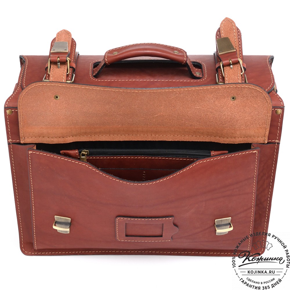 Кожаный портфель-кофр  "Универсал"  (коньяк)